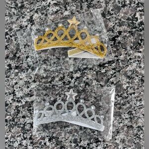 Sparkling Gold and Silver Star Tiaras with Elastic Band for Baby (New with Tags)